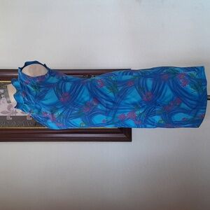 Vintage Handmade Mock Neck Floral Abstract Dress